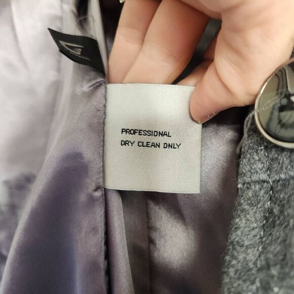 Kenneth Cole Women's Grey Lined Wool Blend Button Front Long Peacoat Size 8 - Picture 14 of 16